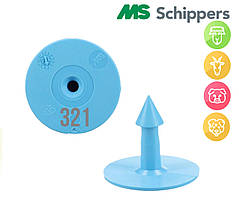 Бірка Кругла НОМЕРНА №1-50 (уп/50шт), синя MS SCHIPERS