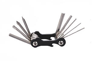 Мульти-ключ KEN TECH KL-9834A, 10 елементів, чорний (FBT-008)