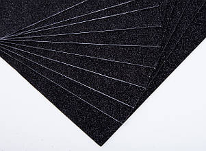 Фоаміран з глітером (блискучий)лист 2мм (24х24см), колір  - чорний
