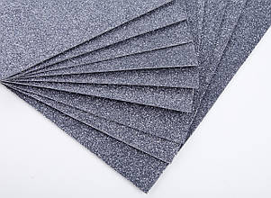 Фоаміран з глітером (блискучий)лист 2мм (24х24см), колір - сталевий