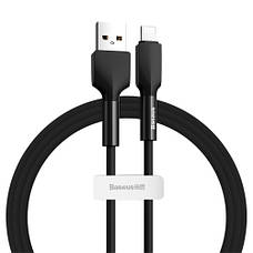 Кабель для зарядки телефона/ смартфона Baseus Silica Gel USB - Lightning 2.4 А 1 м Чорний (CALGJ-01), фото 6