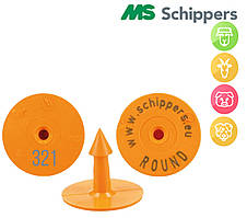 Бірка Кругла НОМЕРНА №1-100 (уп/100шт), помаранчевого кольору MS SCHIPERS