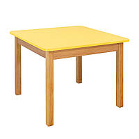 Столик детский деревянный квадратный Мастерская ПАПЫ КАРЛО Жёлтый