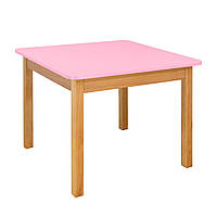 Столик детский деревянный квадратный Мастерская ПАПЫ КАРЛО Розовый