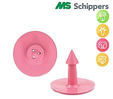 Вушна бірка Кругла Ø 28мм БезНомерна, рожева 100шт