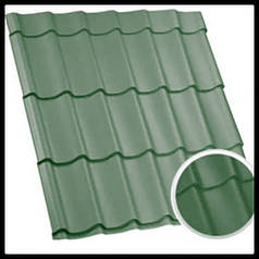 Металочерепиця ArcelorMittal (Арсенал) RAL 6005 / 0,5 мм / PEMA / Zn-200