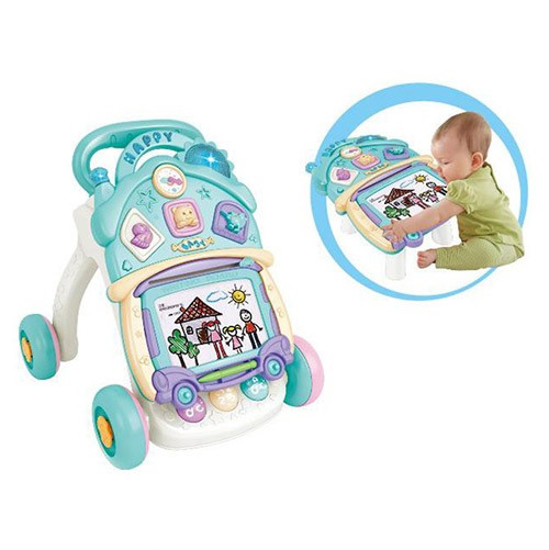 Ігровий центр 2 в 1, каталка ходунки, музика, світло, дощечка для малювання, коробка 50-46-14,5 см