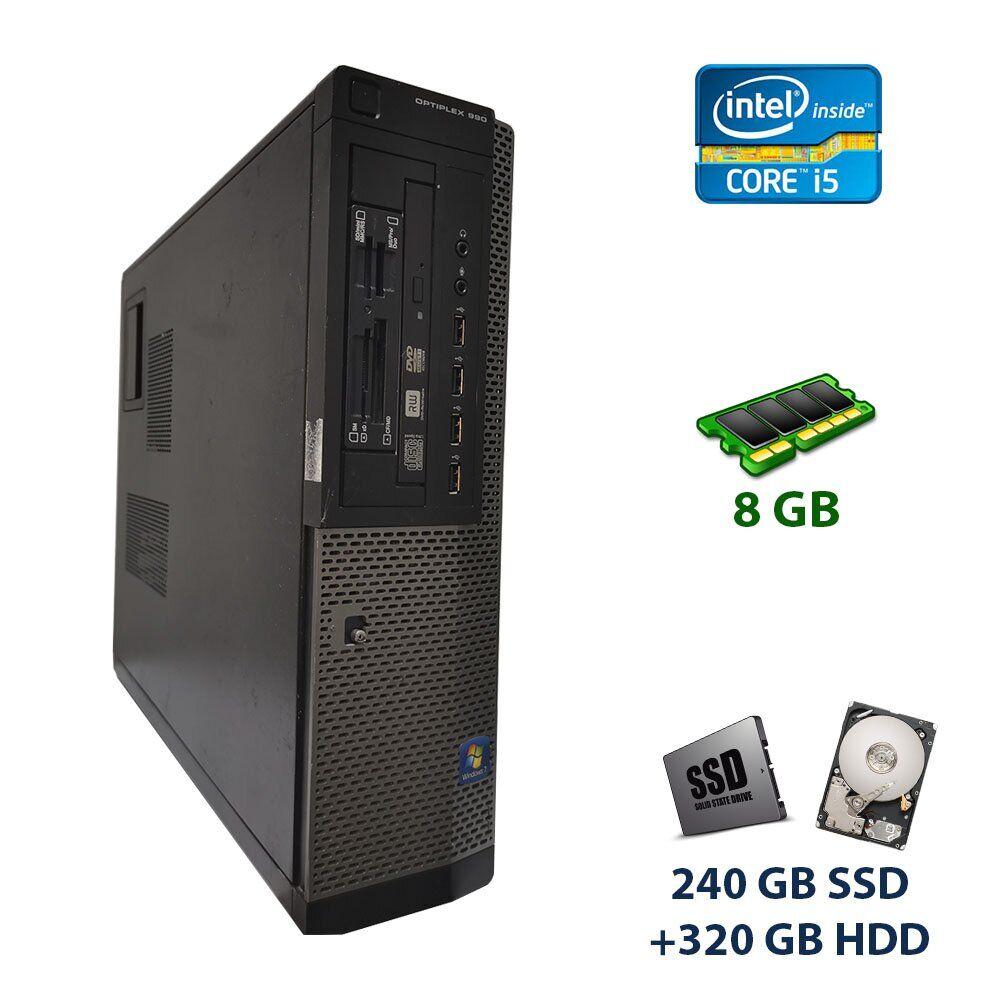 Dell OptiPlex 990 DT / Intel Core i5-2310 (4 ядра по 2.9 — 3.2 GHz) / 8 GB DDR3 / 240 GB SSD+320 GB HDD / XFX