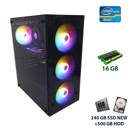 1stPlayer V3-A-4G6 Black NEW / Intel Xeon E3-1270 v3 (4 (8) ядра по 3.5 - 3.9 GHz) / 16 GB DDR3 / 240 GB SSD, фото 1