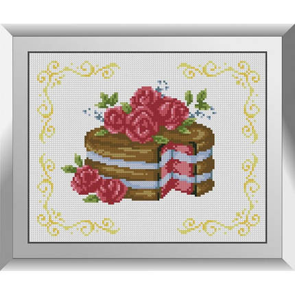 31617 Тортик з трояндами Набор алмазной живописи, фото 1