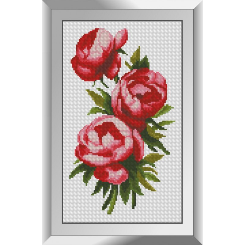 31643 Яскраві піони Набор алмазной живописи