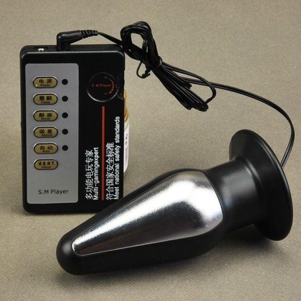 Металева анальна пробка електросекс, велика