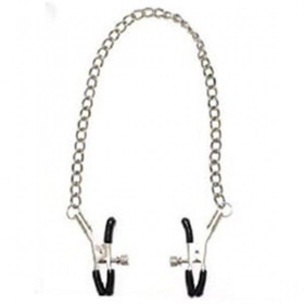 Металеві затискачі на соски на ланцюгу, фото 1
