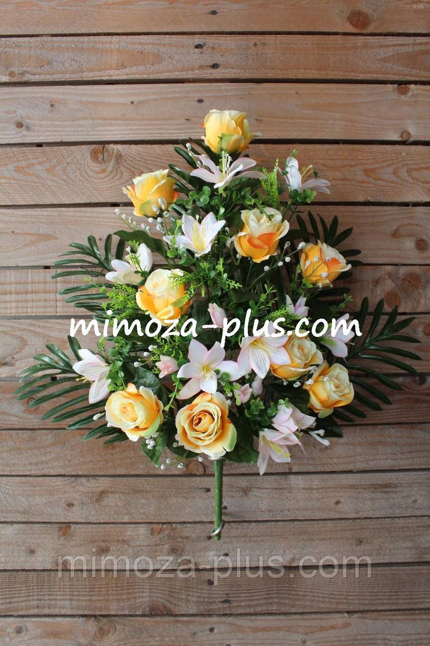 Искусственные цветы - Поминальный букет "Роза, лилия", 60 см - фото 6 - id-p875198101
