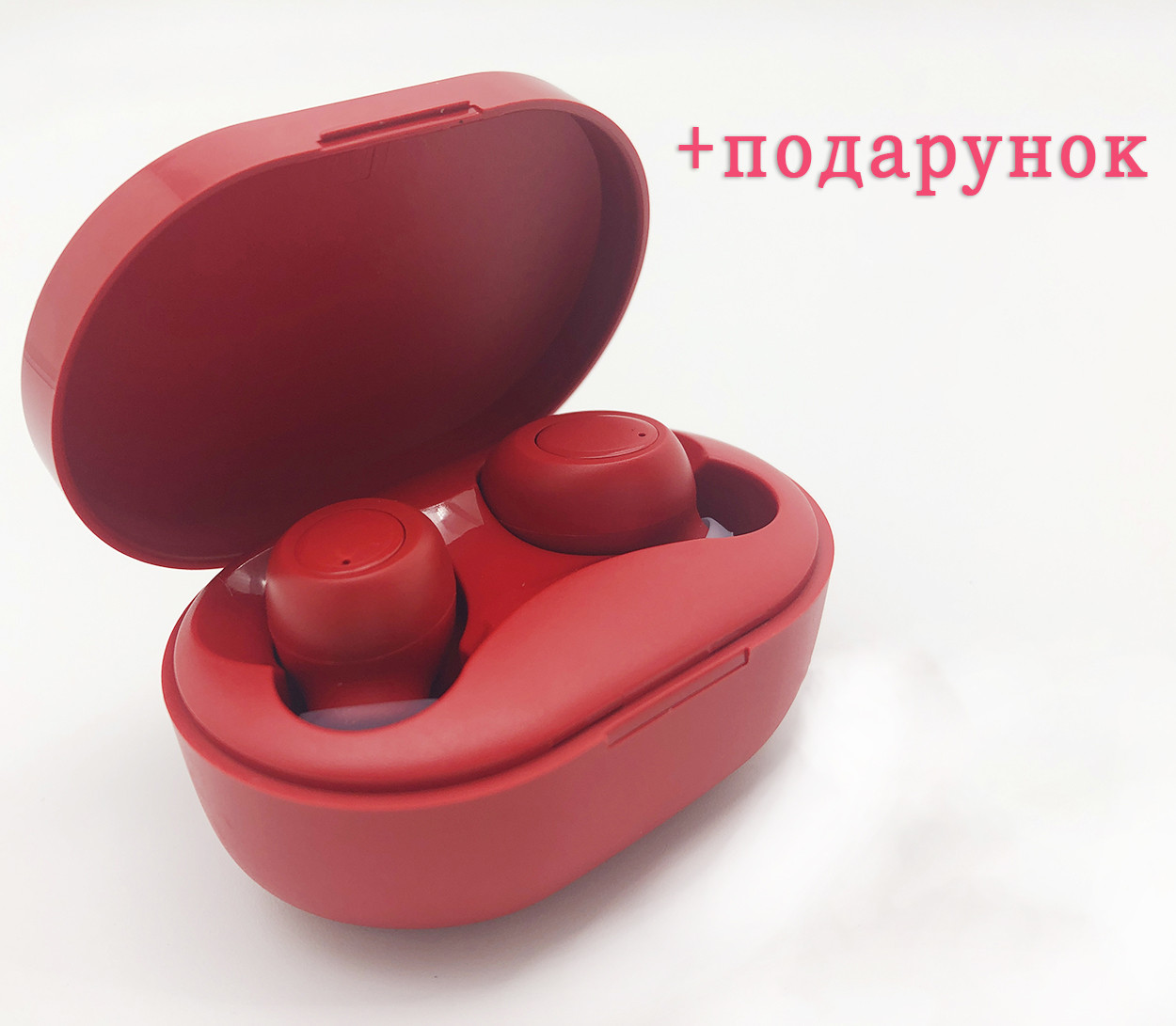 Бездротові навушники блютуз гарнітура навушники Bluetooth 5.0 Wi-pods M8 RED із зарядним чохлом-футляром