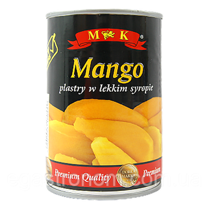 Манго консервоване МК ж/б mango MK w lekkim syropie 425g/230g 12шт/ящ (Код: 00-00005743)