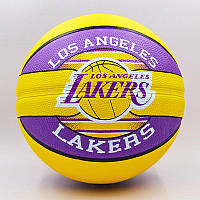 Мяч баскетбольный №7 SPALDING 83510Z NBA Team LA LAKERS резиновый желто-фиолетовый