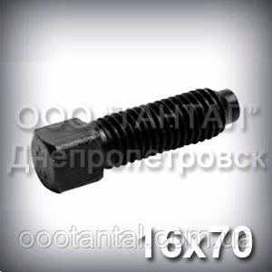 Гвинт М16х70 ГОСТ 1482-84 установлювальний з квадратною головкою і цапфою DIN 479, фото 1