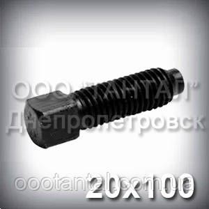 Гвинт М20х100 ГОСТ 1482-84 установлювальний з квадратною головкою і цапфою DIN 479, фото 1