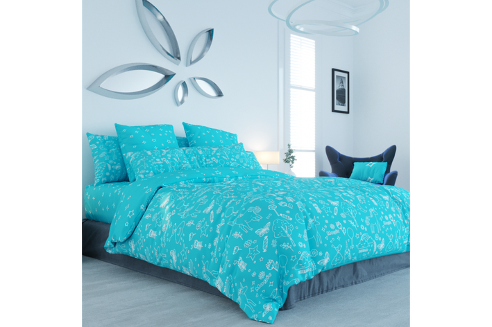 Комплект постільної білизни "Unikorn Blue" 300 ТЕП, фото 1