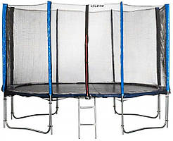 Батут Atleto 490 см із подвійними ногами із сіткою (21001003) Синій