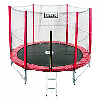 Батут Atleto 465 см із подвійними ногами із сіткою (21000903) Червоний