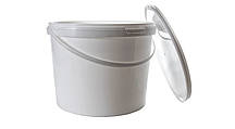 Відро для меду з кришкою і ручкою, 10 л, поліпропіленове, біле