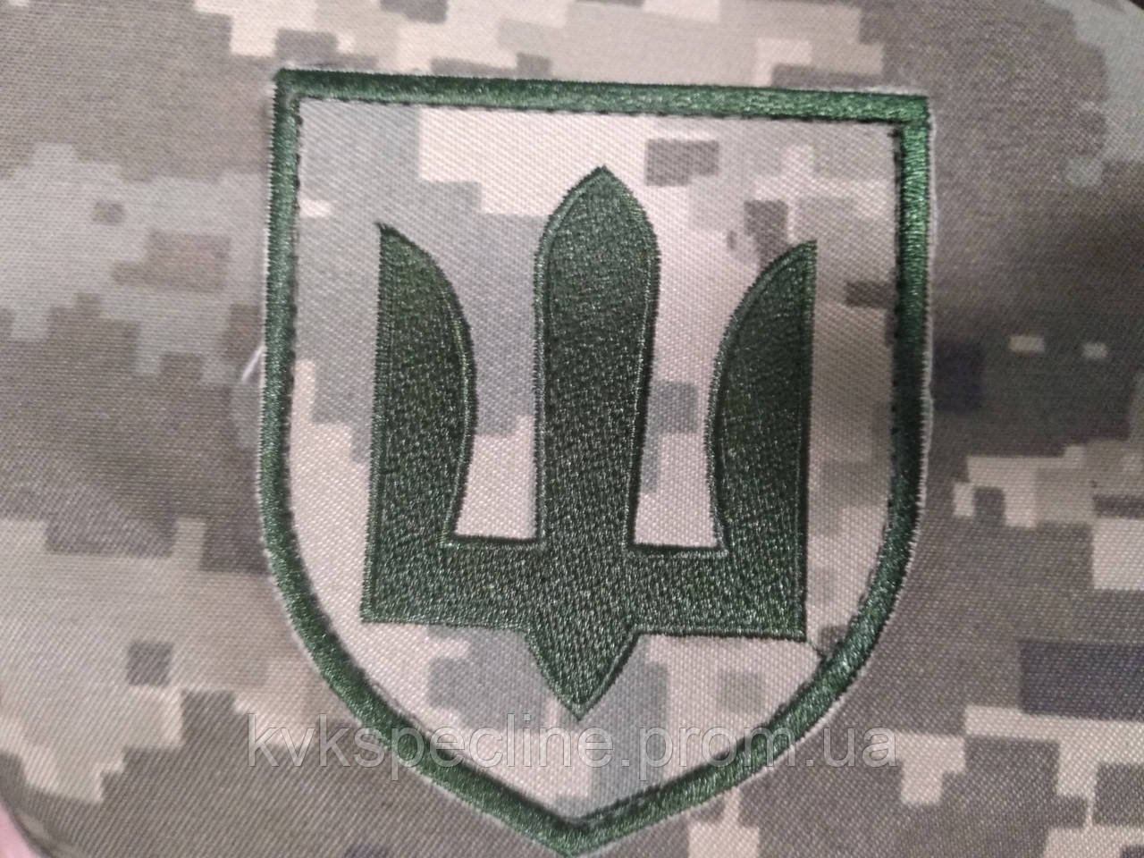 Нарукавний Шеврон ЗСУ тризуб піксель зелений