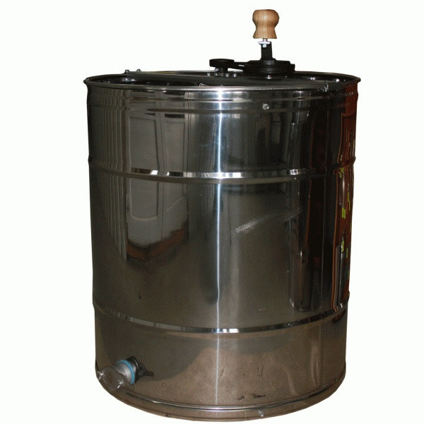 Медогонка на 4 рамки, поворотна, нержавійка, ремінна