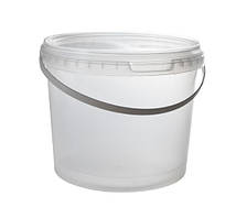 Відро для меду з кришкою і ручкою 5 л, поліпропіленове, прозоре