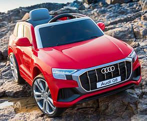 Дитячий електромобіль Джип JJ 2066 EBLR-3, Audi Q8, колеса EVA, шкіряне сидіння, червоний