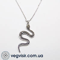Шикарная модная трендовая подвеска Snake Змея в виде змеи серебренный цвет кулон женская мужская