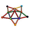 Неокуб Магнітний конструктор кольоровий 36 паличок 28 кульок Neo MIX COLOR, 64 деталі, головоломка, фото 2