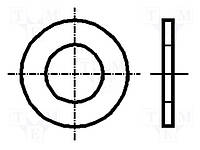 B2.5/BN1076 Шайба; кругла; M2,5; D=6мм; h=0,5мм; пресшпан пресований картон; DIN: 125A; BN: 1076