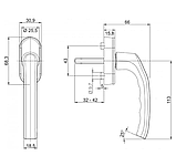 Ручка віконна HOPPE Stuttgart Штутгарт Secustik штифт 32-42 мм фіксація 45 градусів колір антрацит, фото 2