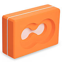 Йога-блок с отверстием (кирпич для растяжки) Record FI-5163 оранжевый