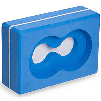 Йога-блок с отверстием (кирпич для растяжки) Record FI-5163 синий