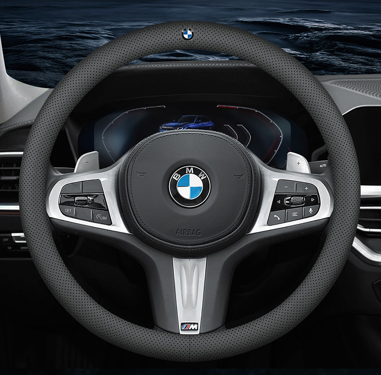 Чохол на кермо Lux Cool з логотипом натуральної шкіри для автомобіля