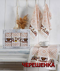 Набір рушників кухонних Nilteks Pietra Koffe 40*60 (3 шт)