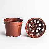 Горщик маленький 0.49 л / Ø 10,5 см для розсади та квітів * технічний горщик для рослин * теракотовий, фото 2