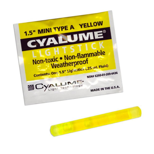 Хімічне джерело світла Cyalume Mini 1,5" YELLOW 4 години
