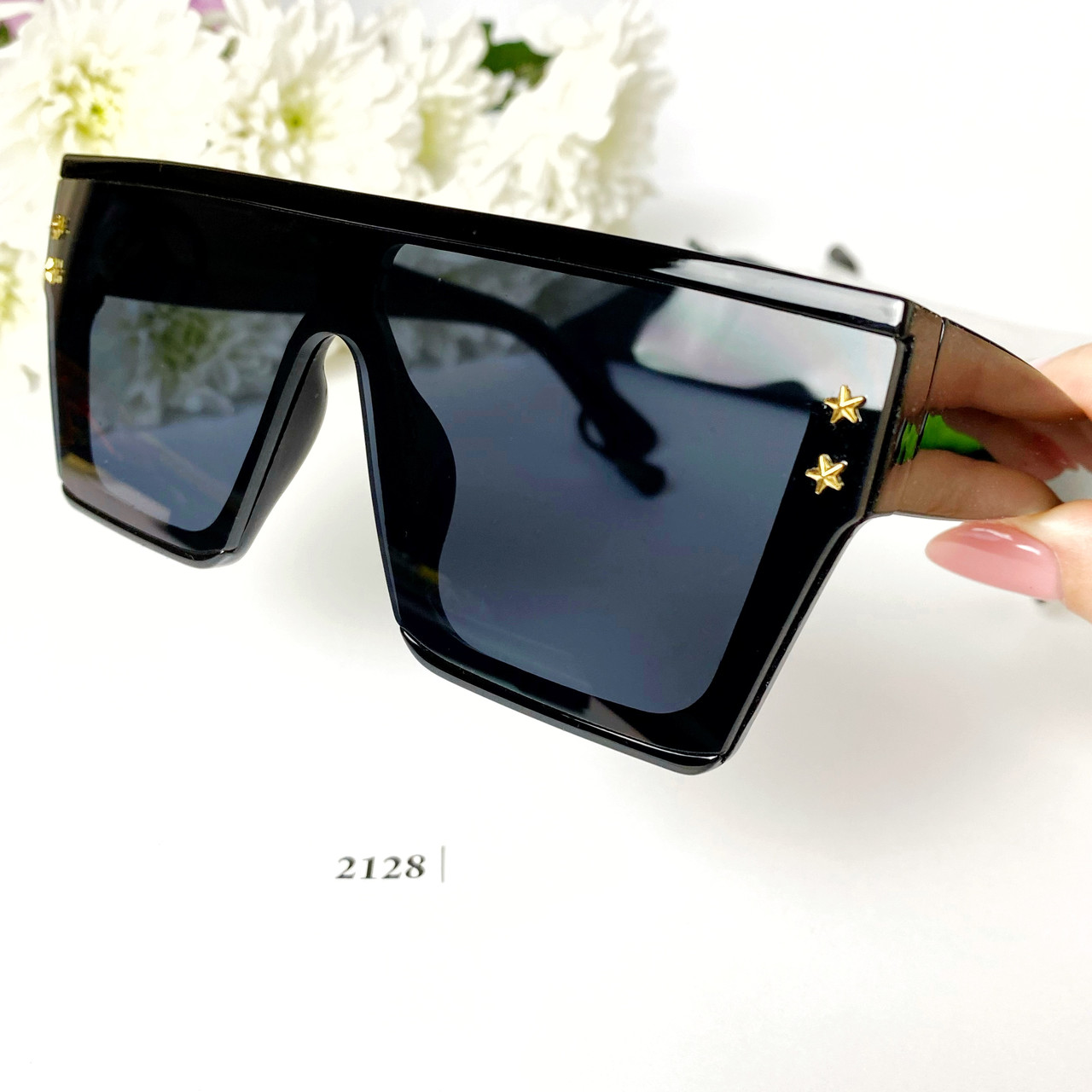 Солнцезащитные очки-маска с чёрными линзами - фото 6 - id-p1385240386