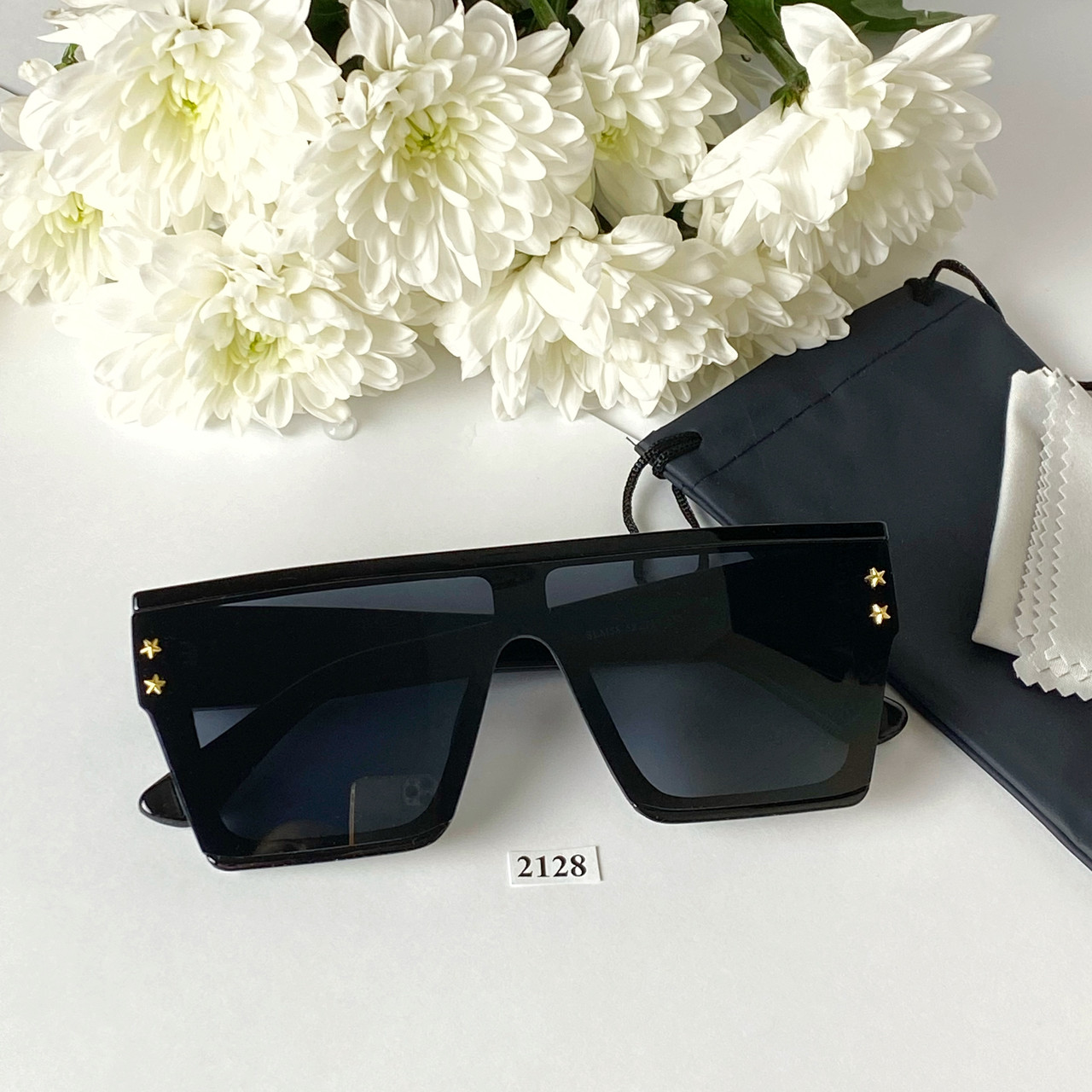 Солнцезащитные очки-маска с чёрными линзами - фото 4 - id-p1385240386