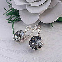 Сережки с бриллиантами Swarovski цвета Black Diamond