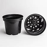 Горщик 2 л / Ø 17 см для квітів та розсади * технічний горщик для рослин * ємкість для розсади * чорний, фото 2