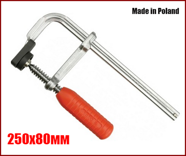 Струбцина столярна суцільнокована F-подібна 250х80 мм Yato YT-6403