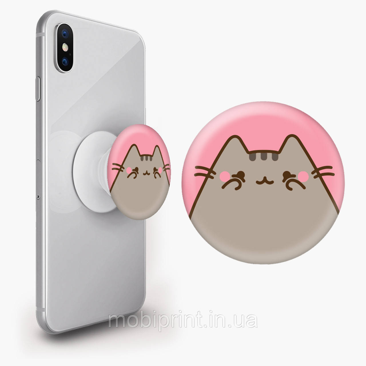 Попсокет (Popsockets) тримач для смартфона Кіт Пушина (Pusheen Cat) (8754-2853)