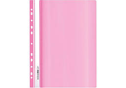 Швидкозшивач А4 з перф. Economix Light, глянець рожевий