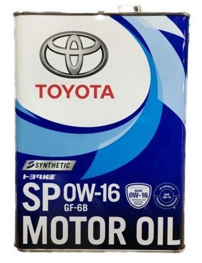 Олива Toyota Synthetic Motor Oil SP/GF6B 0W-16 4л кан.