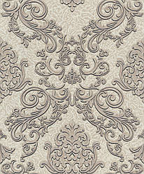 Шпалери з малюнком вензелі, Метрові бежеві шпалери Vinil LS Эсмеральда ВКV3-1146 (0,53х10.05 м)